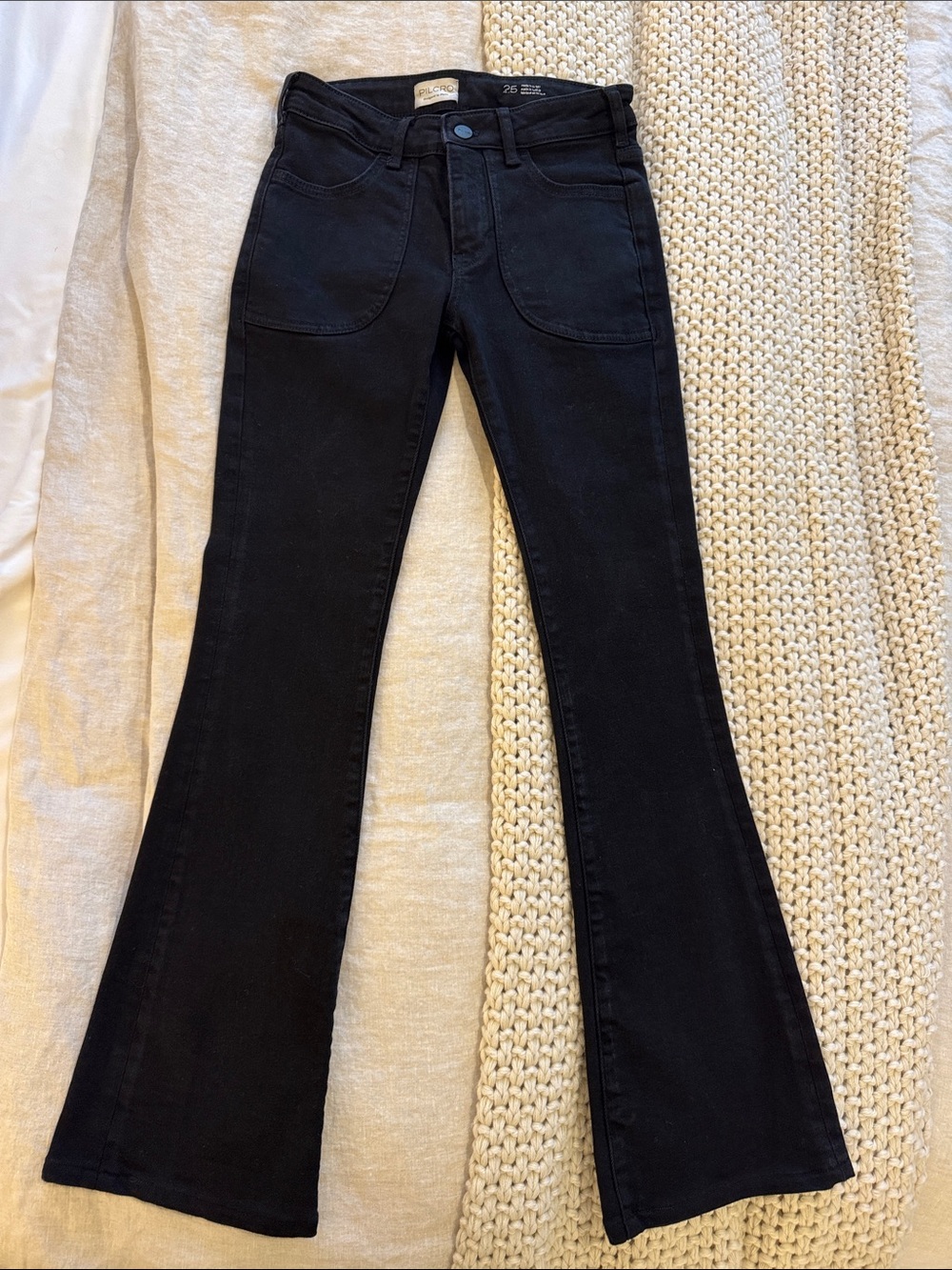 Women's Pilcro Icon Flare Jeans - Black - Petite